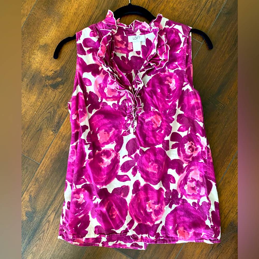 Loft Pink Floral Top